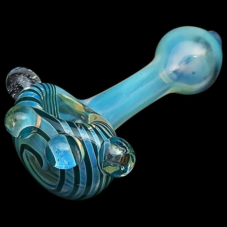 LA Pipes Spiral Marble Head Glass Spoon Pipe in Assorted Colors with Heavy Wall
