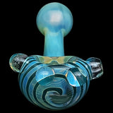 LA Pipes Spiral Marble Head Glass Spoon Pipe, Assorted Colors, Front View