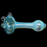 LA Pipes "Spiral Marble Head" Glass Spoon Pipe, Assorted Colors, Thick Glass, 4.24" Length