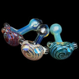 Assorted colors LA Pipes Spiral Marble Head Glass Spoon Pipes with heavy wall design