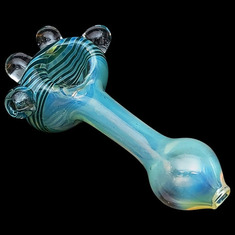 LA Pipes Spiral Marble Head Glass Spoon Pipe in Assorted Colors with Heavy Wall Side View