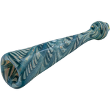 LA Pipes Typhoon Colored Chillum hand pipe in aqua, fumed color changing glass, 4.5" length, USA made.