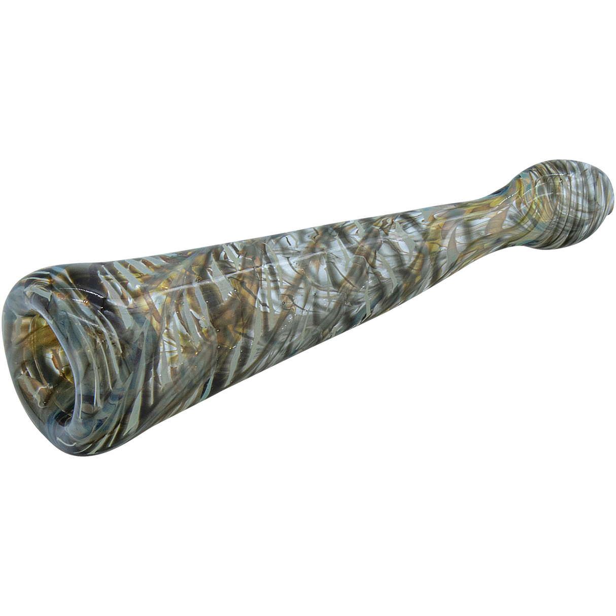 LA Pipes "Typhoon" Colored Chillum - 4.5" Fumed Glass Hand Pipe for Dry Herbs, Black Variant