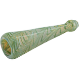 LA Pipes "Typhoon" Colored Chillum in Green - 4.5" Borosilicate Glass Hand Pipe for Dry Herbs, USA Made