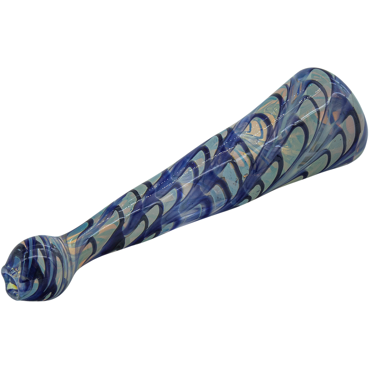 LA Pipes "Typhoon" Colored Chillum for Dry Herbs, 4.5" Borosilicate Glass, Side View