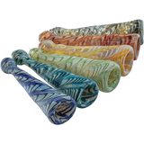 LA Pipes Typhoon Colored Chillum hand pipes, fumed color-changing design, 4.5" length, for dry herbs