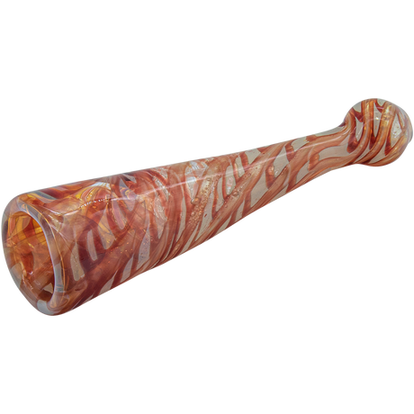 LA Pipes "Typhoon" Colored Chillum in Red, 4.5" Borosilicate Glass, Side View on White