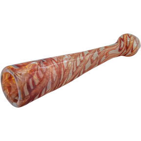 LA Pipes "Typhoon" Colored Chillum in Red, 4.5" Borosilicate Glass, Side View on White