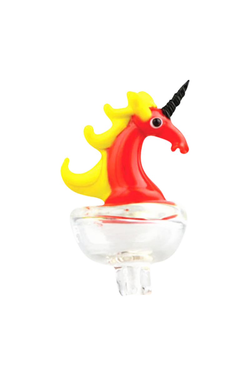 Borosilicate glass "Unicorn" carb cap with directional airflow for dab rigs, 27mm size