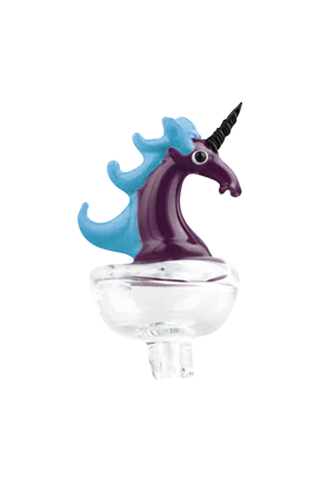 Borosilicate glass "Unicorn" carb cap with directional airflow, 27mm size, front view