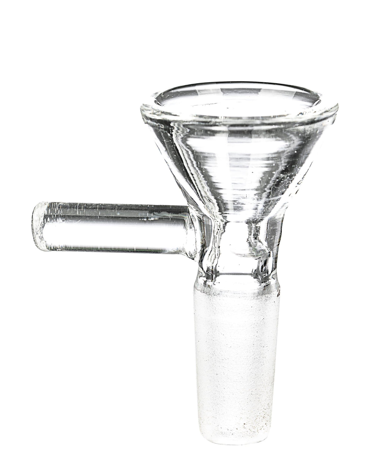 The Valiant Funnel Bowl 10mm - Clear Glass Male Joint for Bongs - Front View
