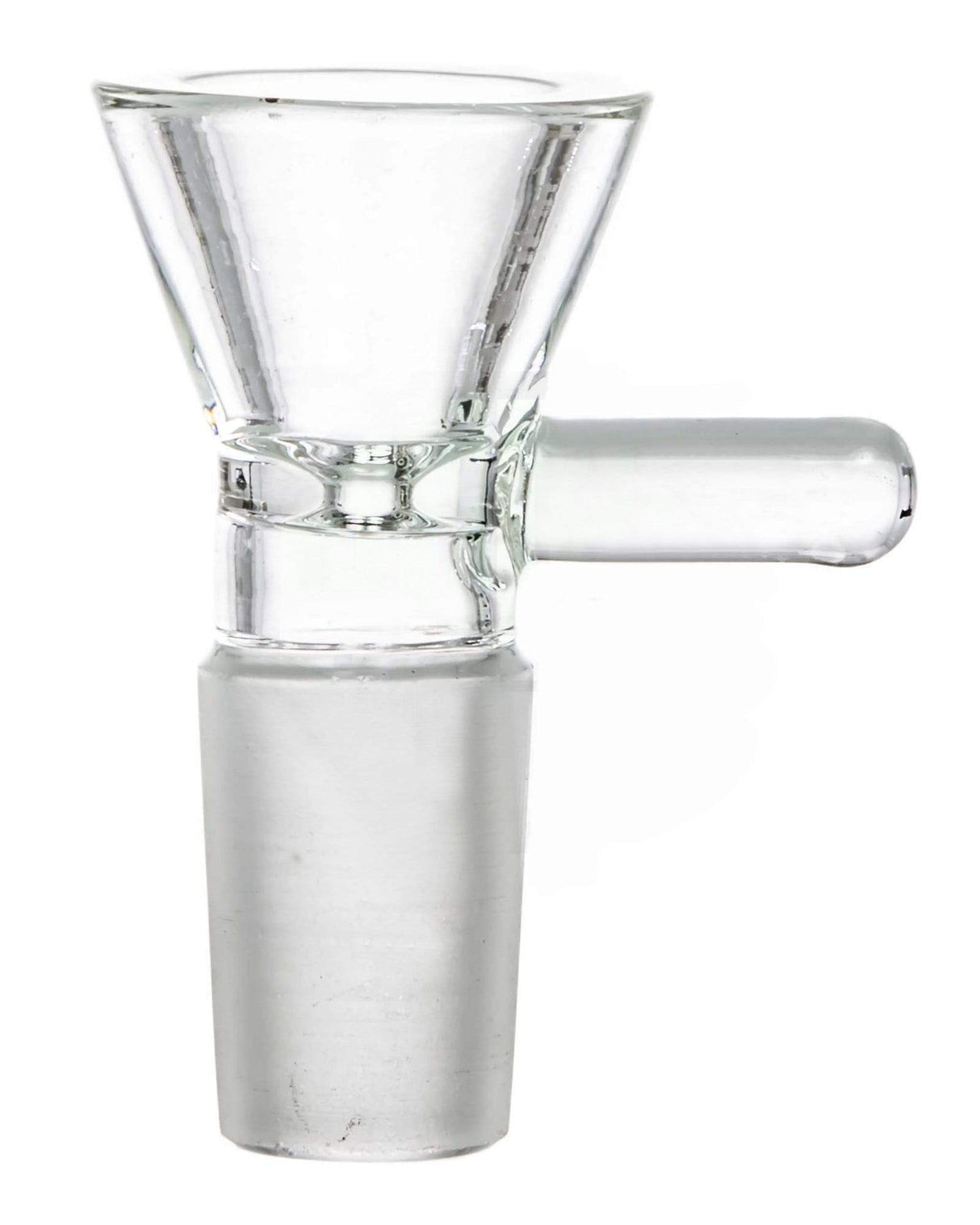 Clear Valiant Funnel Bowl for Female Jointed Pipes, 18mm, Heavy Wall Glass, Front View