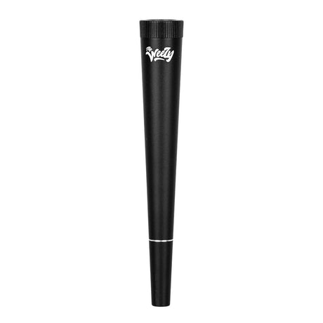 The Weezy 4" Black Aluminum Pipe - Portable Design for Dry Herbs, Front View