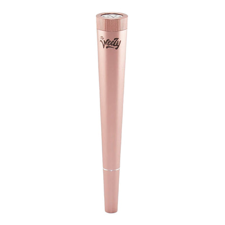 Weezy Lightweight Aluminum Pipe in Pink, 4" Portable Design for Dry Herbs, Front View