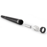 Weezy Lightweight Aluminum Pipe in Black, 4" Length, Portable Design, Disassembled View