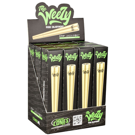 The Weezy Aluminum Pipes in Black and Gold, 4" Portable Design, 12pc Display Front View