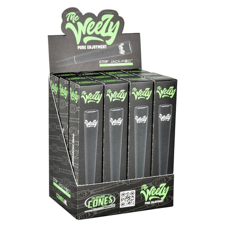 The Weezy Aluminum Pipes 12pc Display in Black, Front View, Compact 4" Design for Dry Herbs