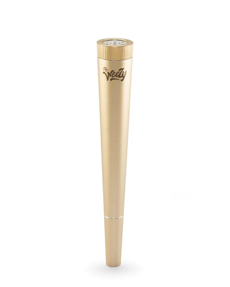 The Weezy 4" Lightweight Aluminum Pipe in Rose Gold, Portable Design for Dry Herbs - Front View
