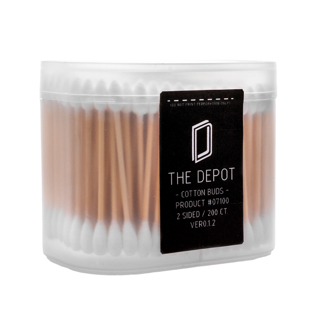 The Depot Cotton Buds 10 Pack - Front View, Cleaning Supplies for Home Use