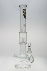 Thick Ass Glass 19" Bong with Inline to Showerhead Percolator, 7mm Thickness, Front View