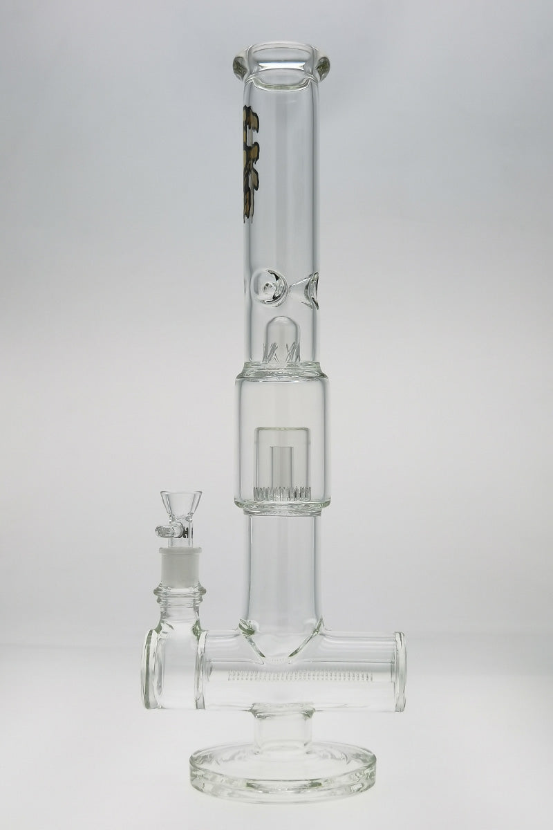 Thick Ass Glass 19" Bong with 7mm thickness, Inline to Showerhead, Female Joint, Front View
