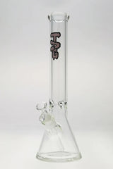 Thick Ass Glass 16" Beaker Bong with Wavy Purple Decal, 7mm Thick, Front View