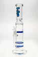 Thick Ass Glass 16" Double Honeycomb to Turbine Bong, 7mm thick, blue accents, front view