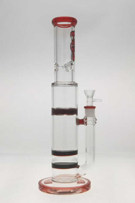Thick Ass Glass 16" Bong with Double Honeycomb to Turbine Percolators, Front View
