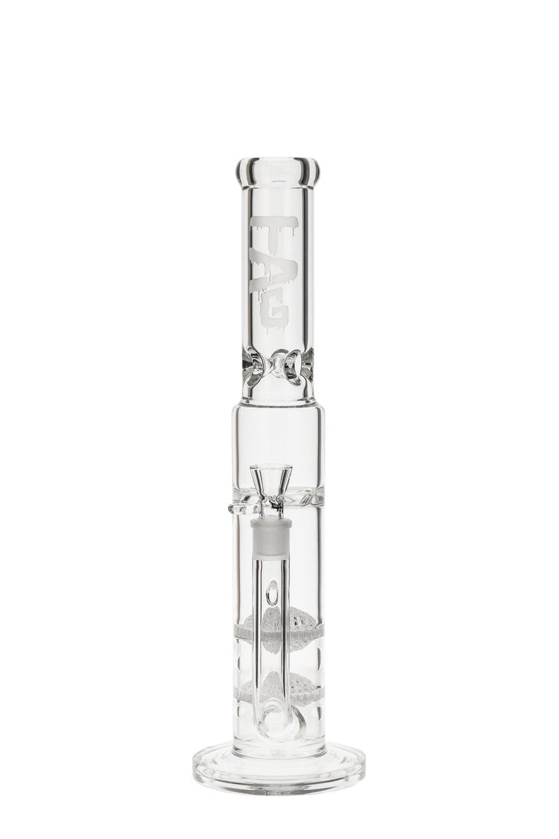 Thick Ass Glass 17" Bong with Double Netted Disc to Turbine, 7mm Thick, Front View
