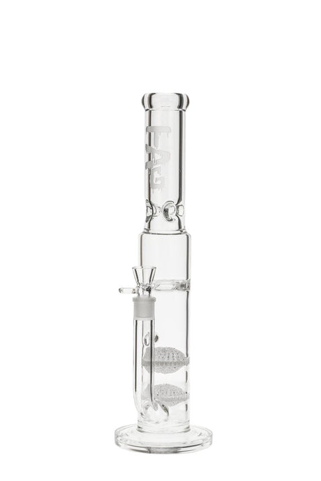 Thick Ass Glass 17" Bong with Double Disc and Turbine Percs, 7mm Thickness, Front View