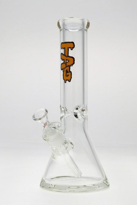 Thick Ass Glass 12" Beaker Bong with Slitted Percolator, 9mm Thick Heavy Wall, Front View