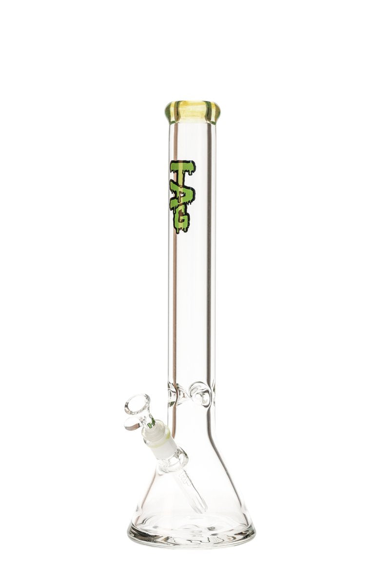 Thick Ass Glass 18" Beaker Bong with 9mm Heavy Wall Side View on White Background