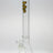 Thick Ass Glass 9mm Beaker Bong 18" with Gold Decal, Front View on Seamless White Background