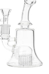 Thick Ass Glass Bell Dab Rig with 17-Arm Diffuser, 6.5" Height, 14mm Joint - Side View