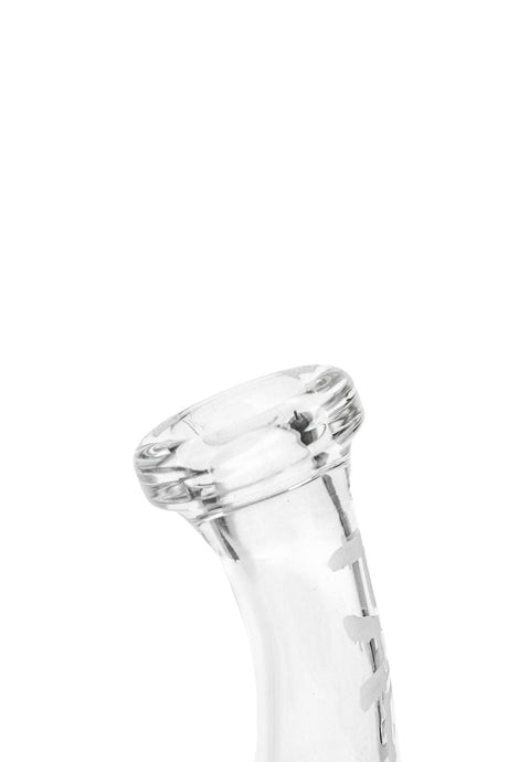 Close-up side view of Thick Ass Glass Bell Curved Dab Rig with 17-Arm Diffuser
