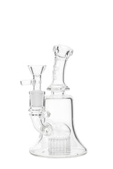 Thick Ass Glass Bell Curved Dab Rig with 17-Arm Diffuser, 6.5" Tall, 14mm Joint - Front View