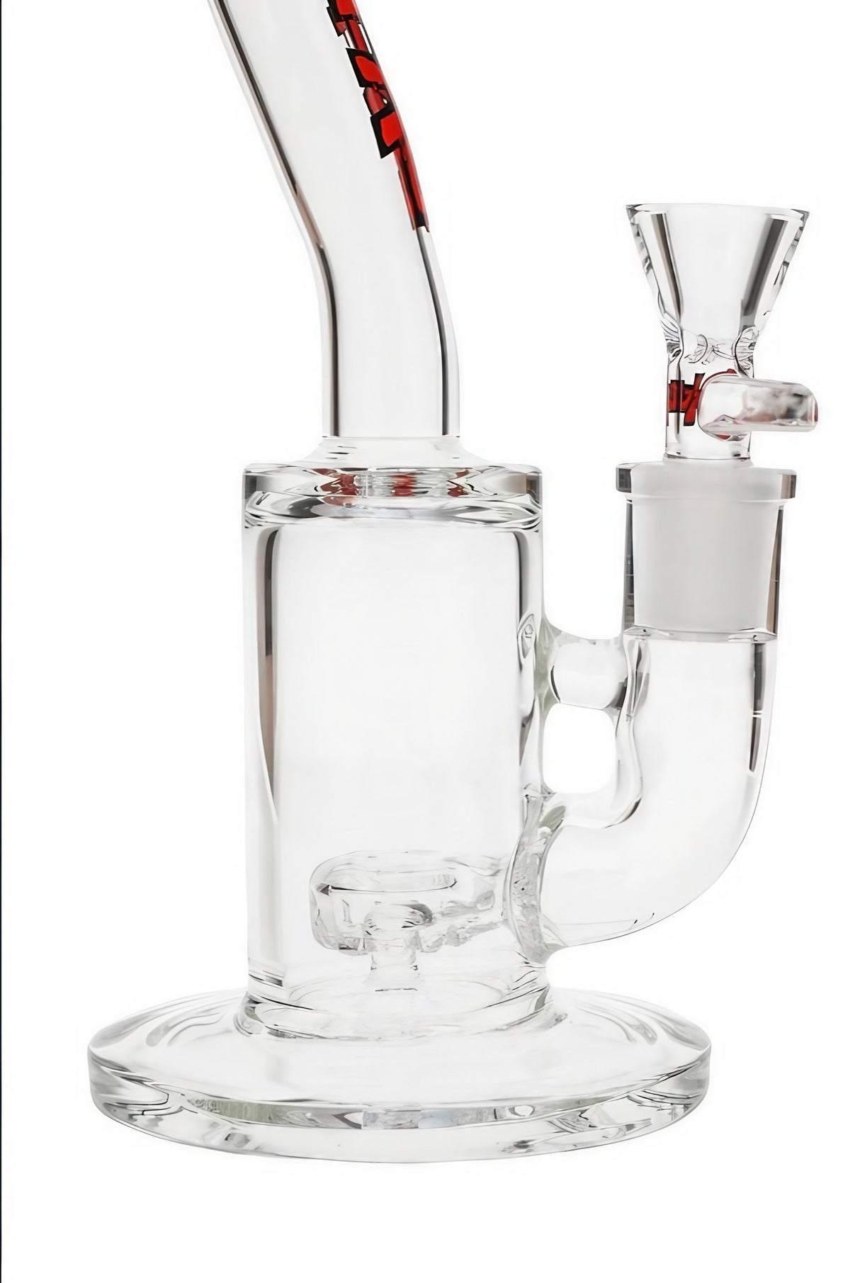 Thick Ass Glass 7'' Bent Neck Showerhead Puck Rig with Clear Glass on Glass Joint