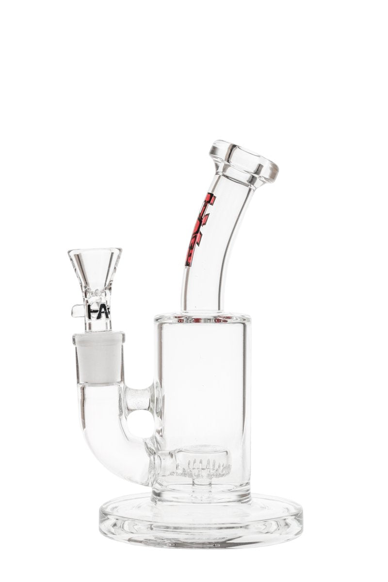 Thick Ass Glass Showerhead Rig 7" Bundle for Dab & Flower, Clear Quartz, Side View