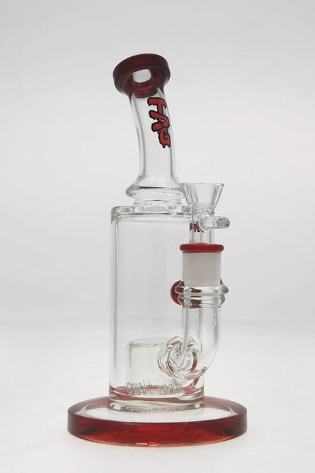 Thick Ass Glass Dab Rig with Red Elvis Super Slit Showerhead Froth Diffuser, Front View