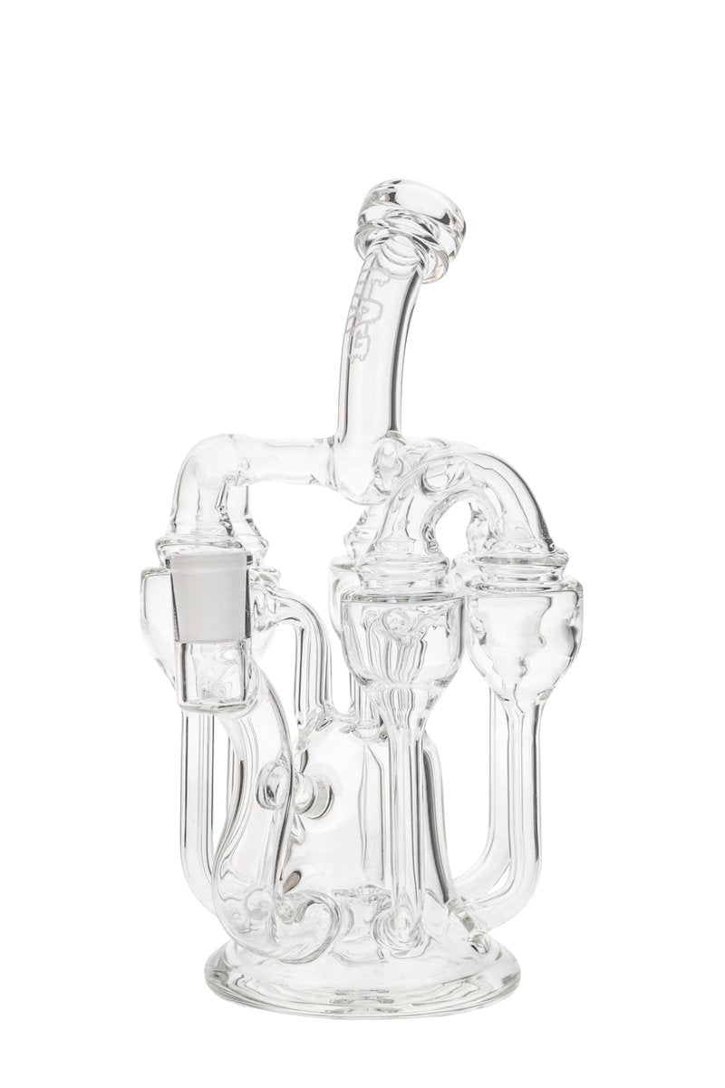 Thick Ass Glass 8'' Sextuple Recycler Dab Rig with In-Line Percolator, Front View