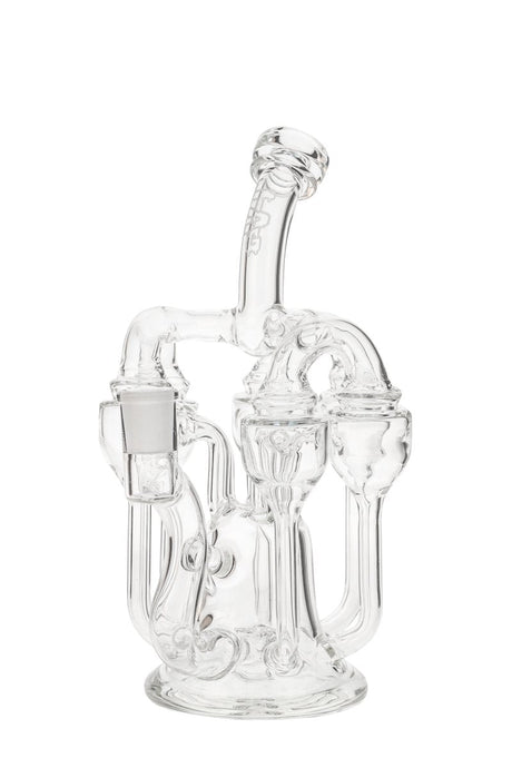 Thick Ass Glass 8'' Sextuple Recycler Dab Rig with In-Line Percolator, Front View
