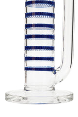 Close-up of Thick Ass Glass 27" Bong with Blue Honeycomb Percolators and Sturdy Base