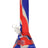 Thick Ass Glass Silicone Beaker Bong in Red, White, and Blue - Front View with 18mm Bowl