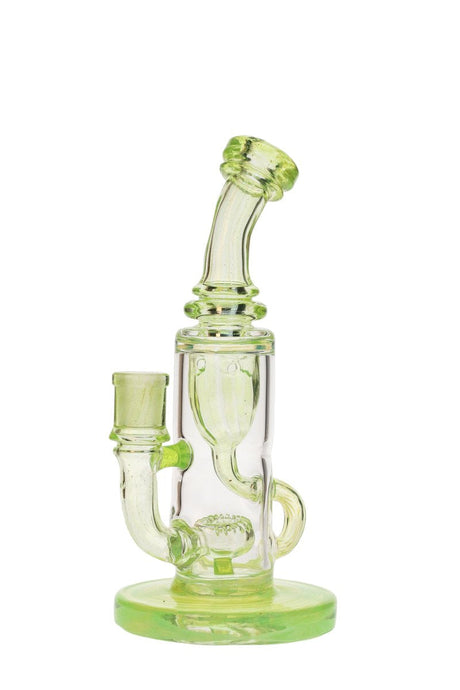 Thick Ass Glass Super Slit Donut Klein Incycler in Slyme Green with Female Joint