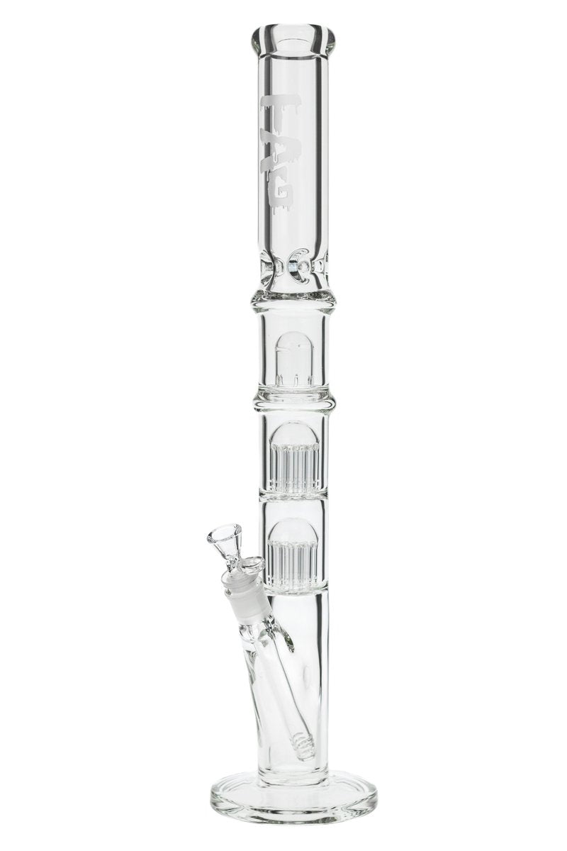 Thick Ass Glass 22" Worked Fixed Double 12 Arm Tree Bong with 7mm Thickness Front View
