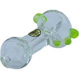 LA Pipes - Thick Glass Spoon Pipe in Green Slime - 4" Borosilicate, Side View