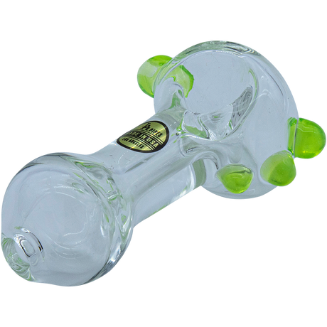 LA Pipes - Thick Glass Spoon Pipe in Green Slime - 4" Borosilicate, Side View