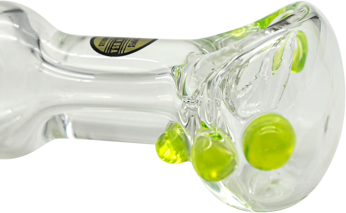 LA Pipes Thick Glass Spoon Pipe in Assorted Colors - Close-up Side View
