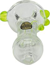 LA Pipes - Thick Glass Spoon Pipe with Neon Highlights - Front View