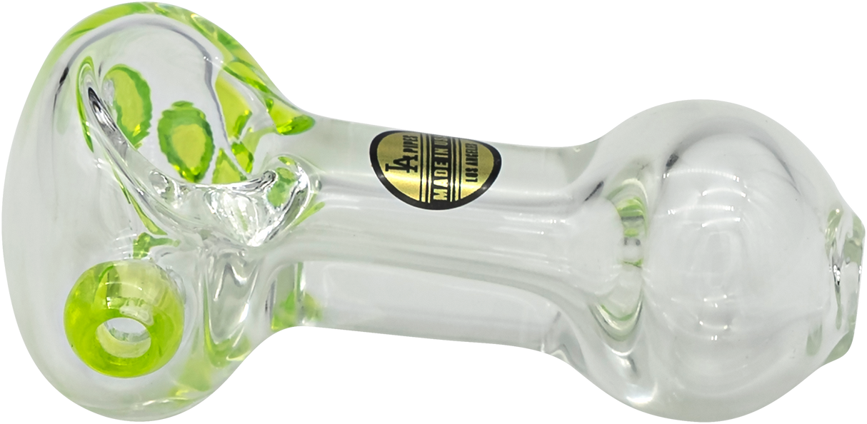 LA Pipes Thick Glass Spoon Pipe in Assorted Colors - Top View with Deep Bowl